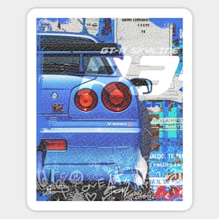 SKYLINE GT-R  R34 Vintage 90s Sticker